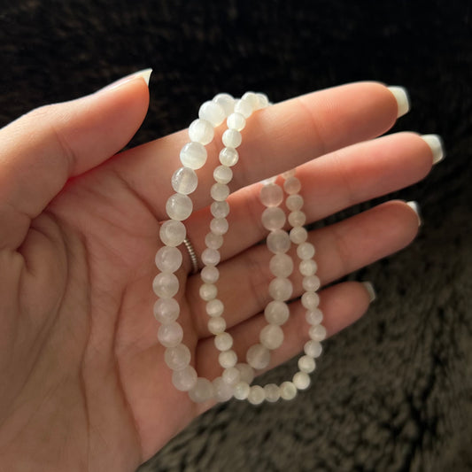 Selenite Beaded Bracelet