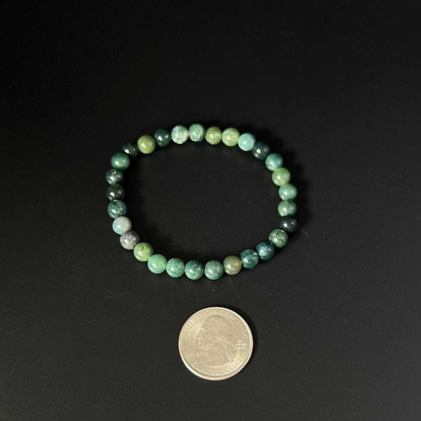 Moss Agate Beaded Bracelet