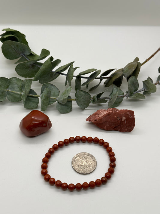 Red Jasper Beaded Bracelet