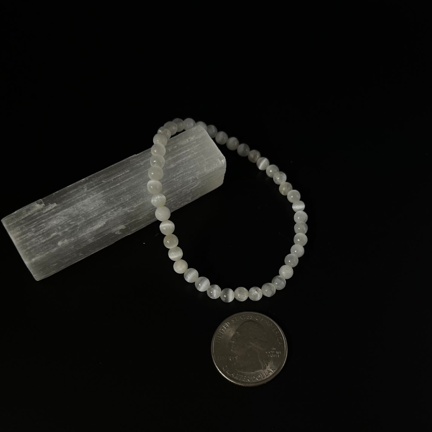 Selenite Beaded Bracelet