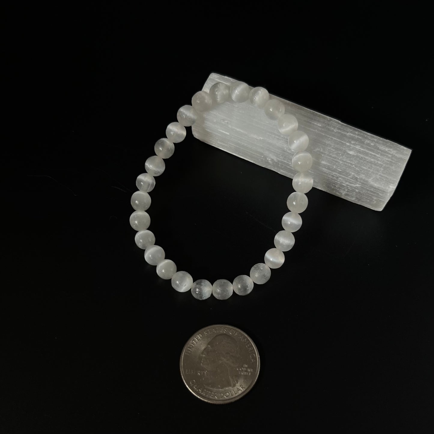 Selenite Beaded Bracelet